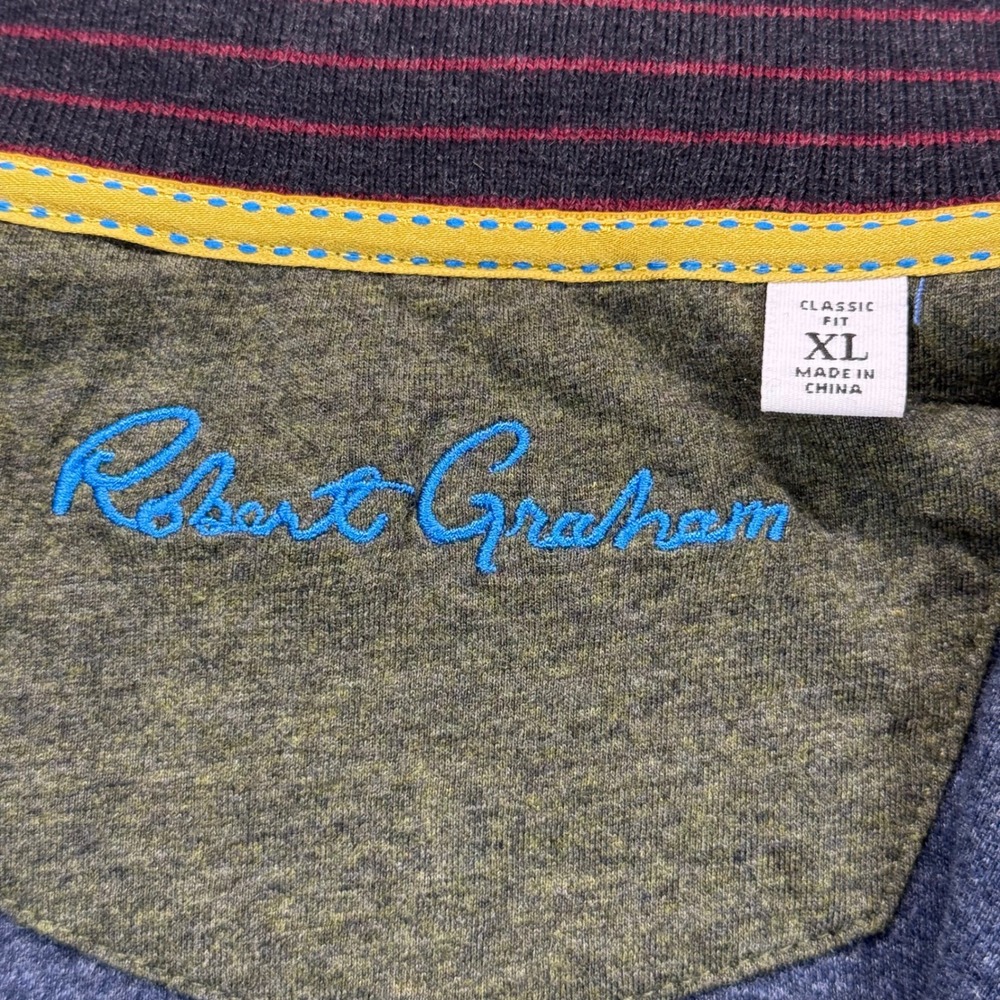 Robert Graham Quarter Zip Pullover Sweater Knit Long Sleeve Casual XL - Picture 6 of 9